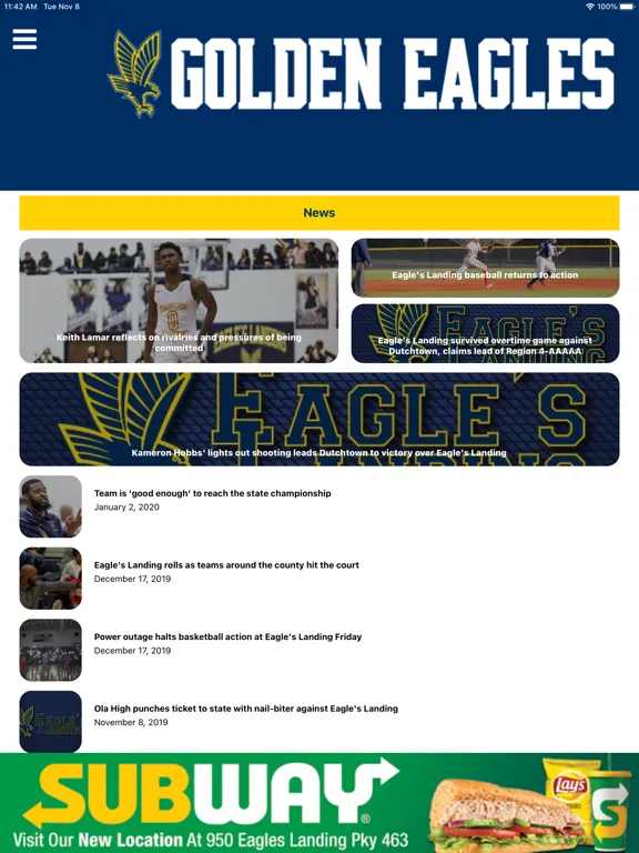 Eagle's Landing Athletics iPad 应用截图