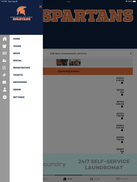 Capturas de tela do North Springs Athletics iPad 