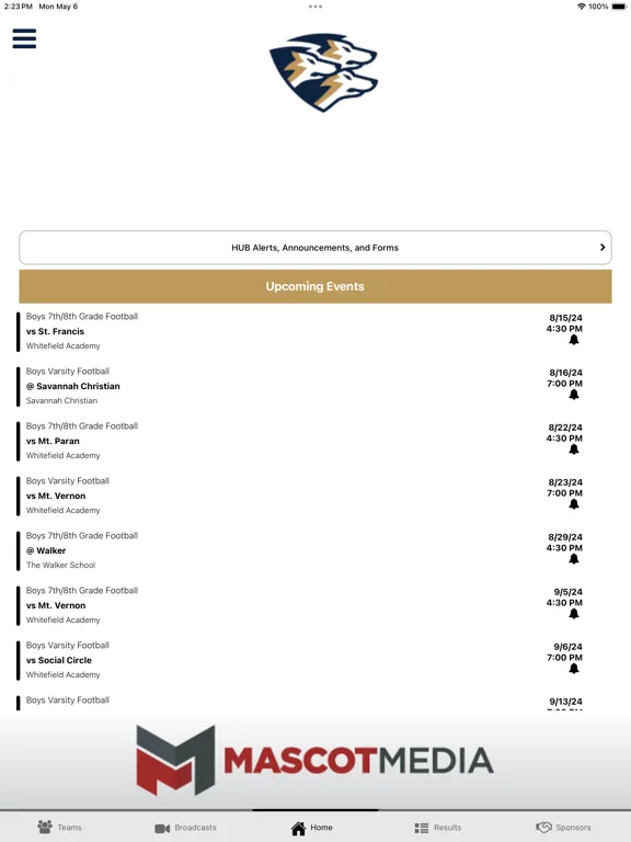 ภาพหน้าจอของ Whitefield Academy Athletics iPad 