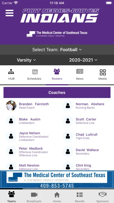 Tangkapan layar Port Neches-Groves Athletics
