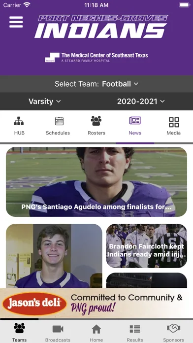 Tangkapan layar Port Neches-Groves Athletics