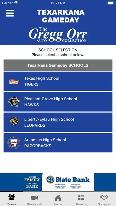 Capturas de tela do Texarkana Gameday