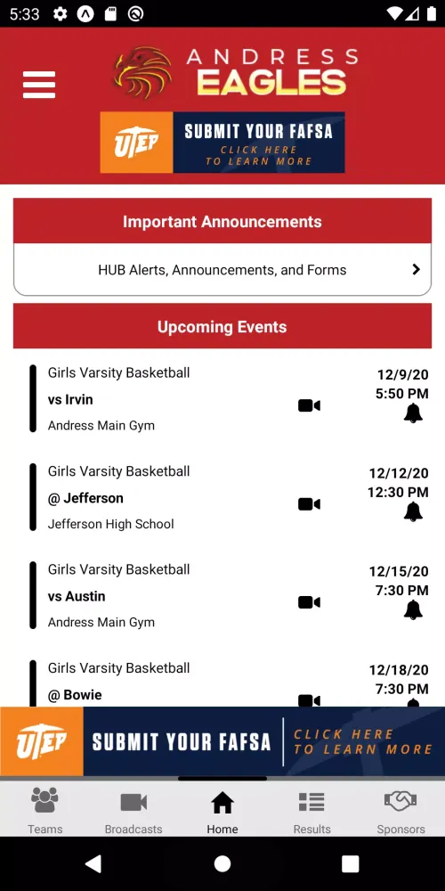 El Paso ISD Athletics স্ক্রিনশট