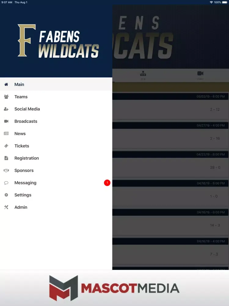 Fabens Wildcats Athletics iPad  Screenshots