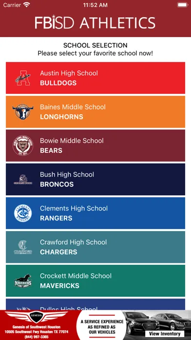 Capturas de pantalla de Fort Bend ISD Athletics