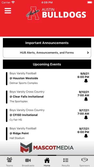 Capturas de pantalla de Fort Bend ISD Athletics