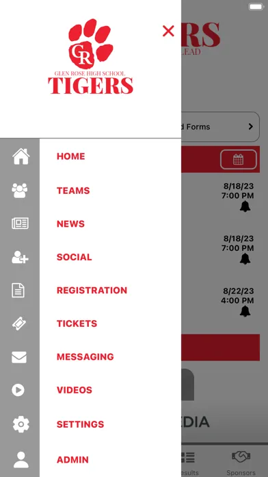Zrzuty ekranu Glen Rose Tigers Athletics