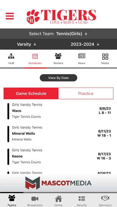 Zrzuty ekranu Glen Rose Tigers Athletics