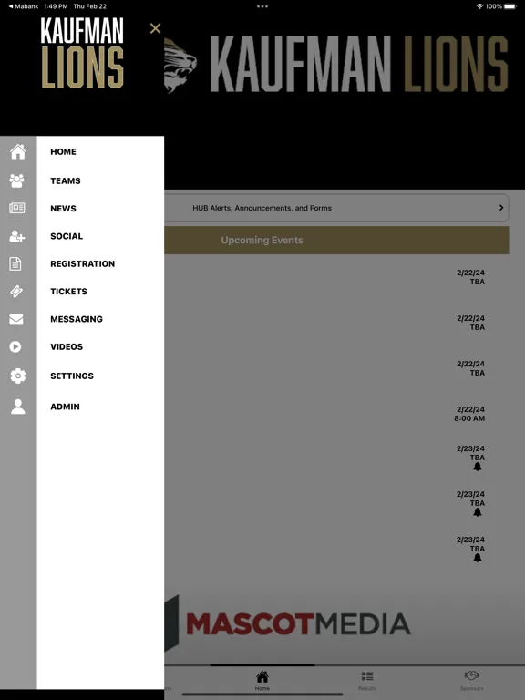 Kaufman Lions Athletics iPad  Ekran Görüntüleri