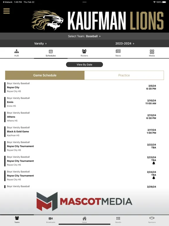 Kaufman Lions Athletics iPad  Ekran Görüntüleri