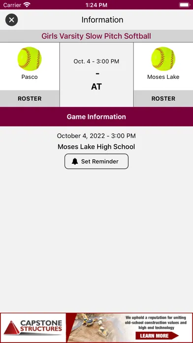 Moses Lake Athletics Screenshots