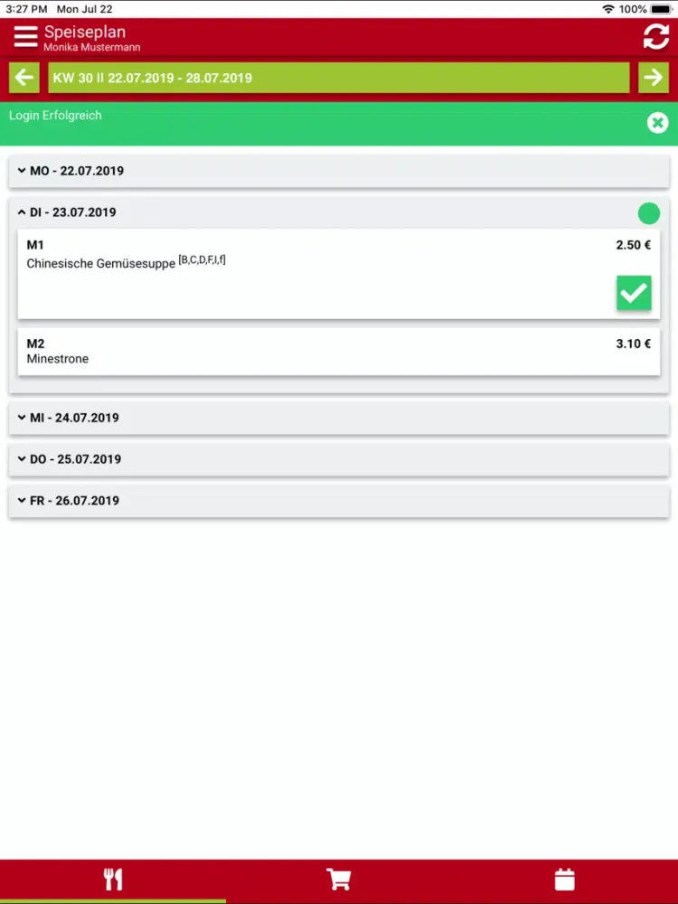 Tangkapan layar BesserEssen GmbH iPad 