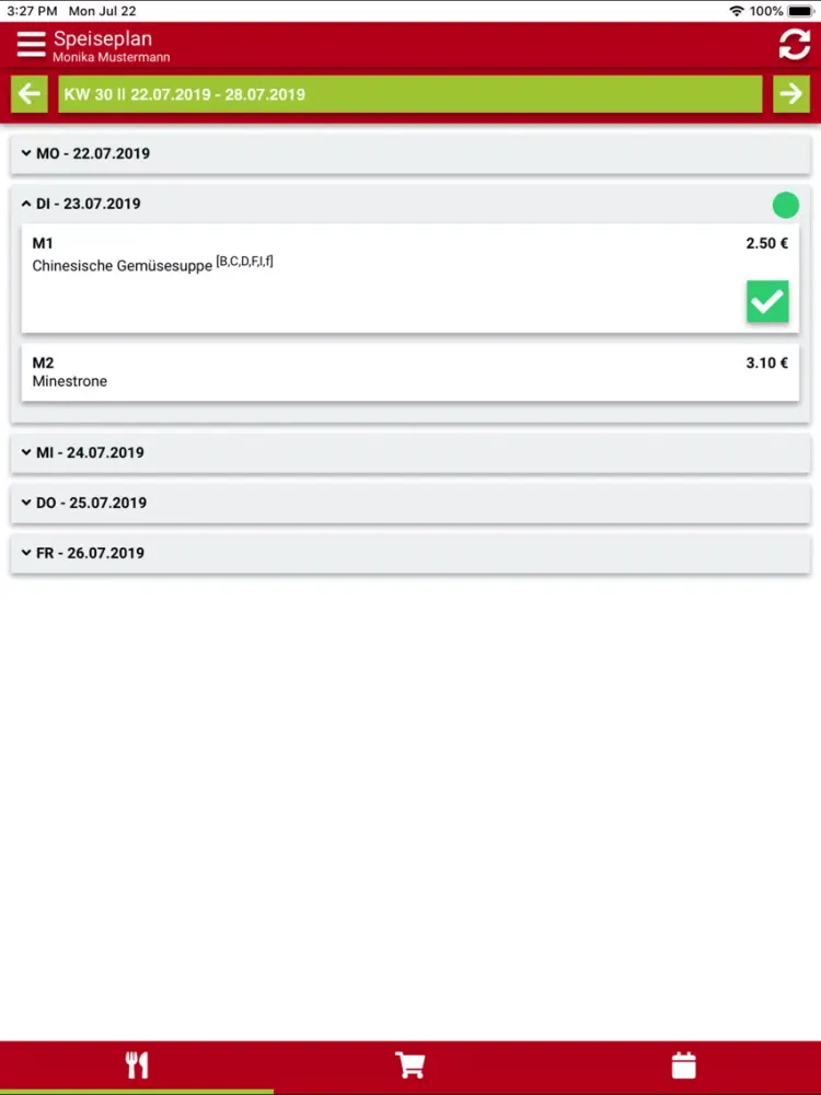 Tangkapan layar BesserEssen GmbH iPad 