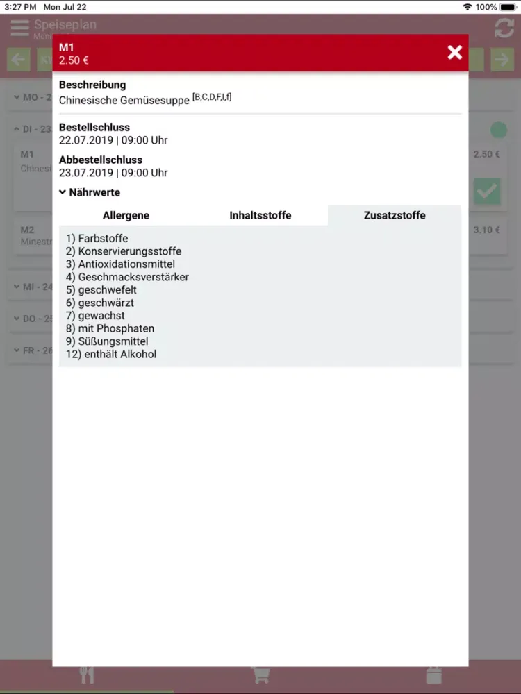 Tangkapan layar BesserEssen GmbH iPad 