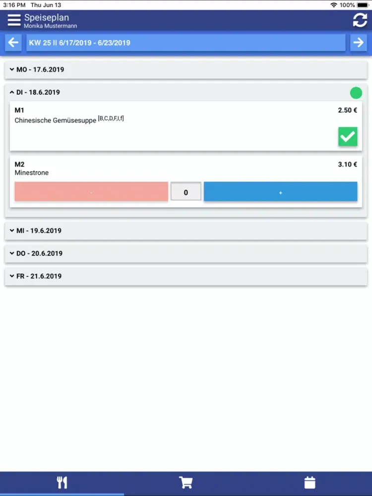 Ảnh chụp màn hình của Mein Menü-Saxonia Catering Ost iPad 