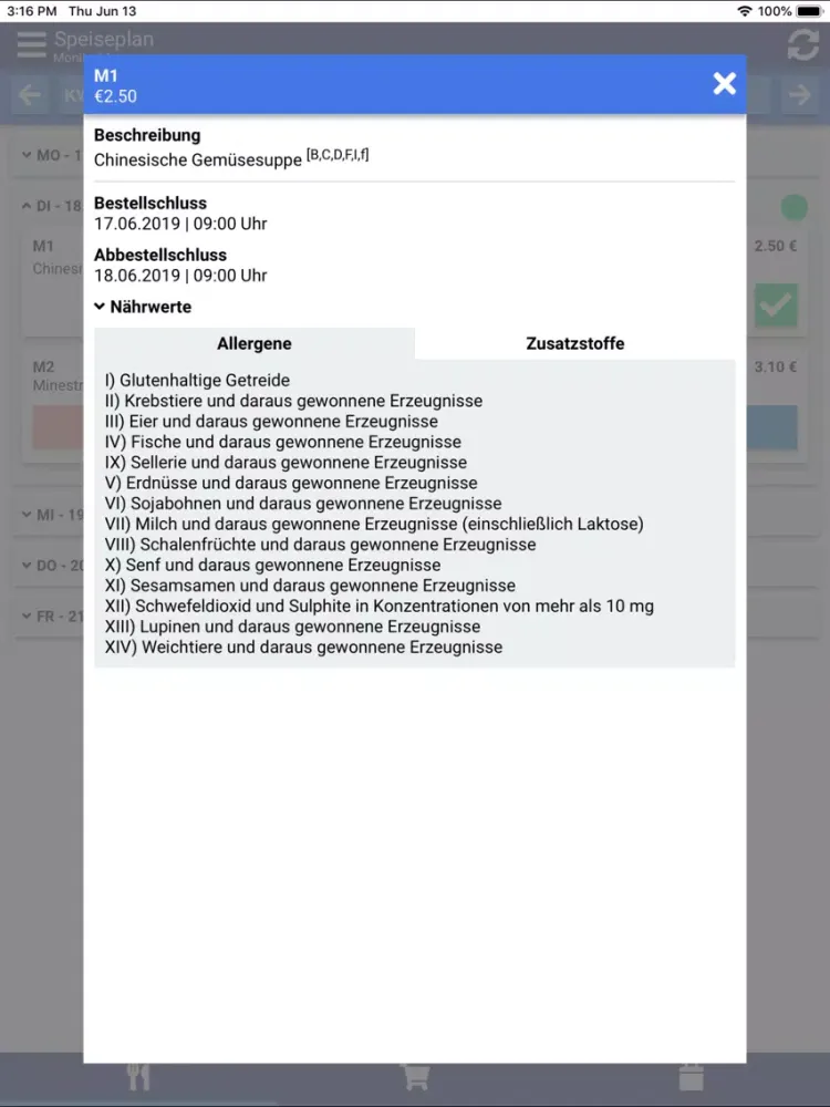 Ảnh chụp màn hình của Mein Menü-Saxonia Catering Ost iPad 