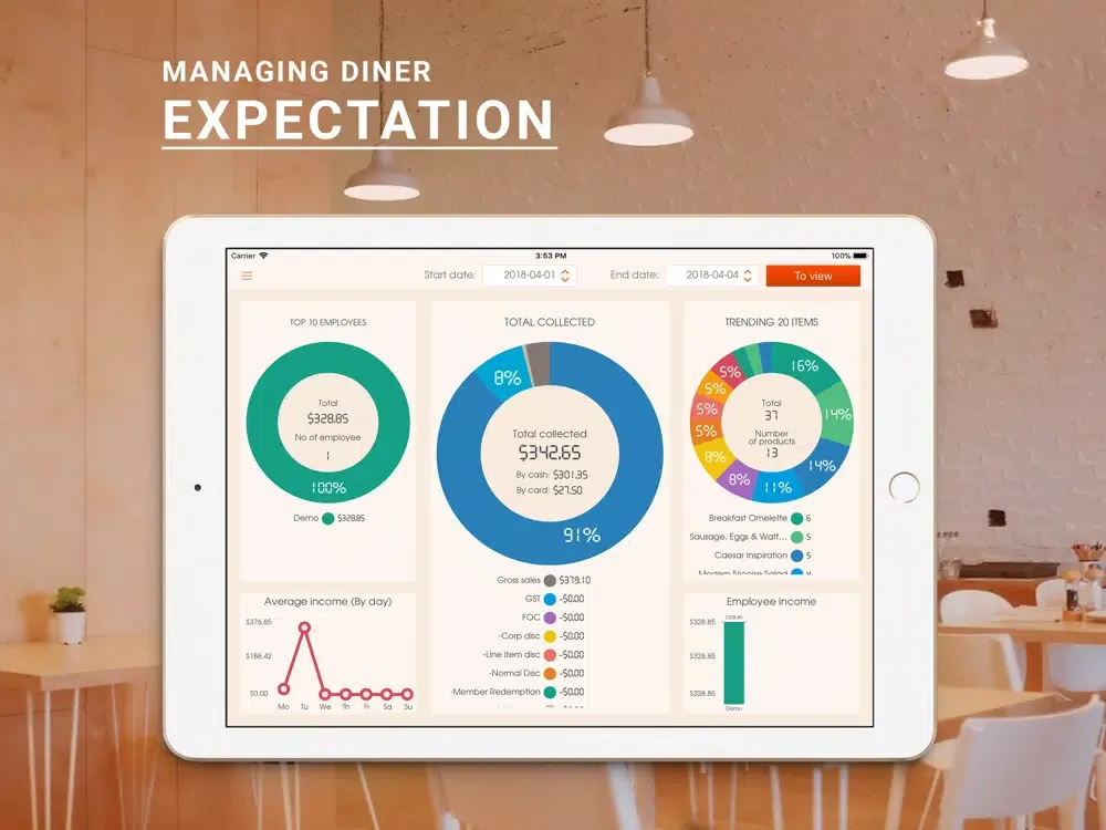 iRestaurant Point-of-Sale iPad  Ekran Görüntüleri