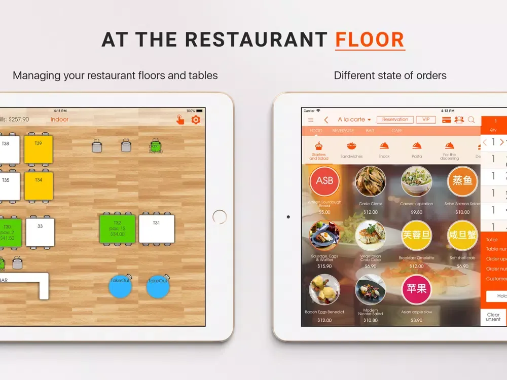 iRestaurant Point-of-Sale iPad  Ekran Görüntüleri
