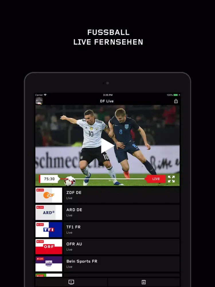 Скриншоты Bundesliga TV Live Stream DF iPad 