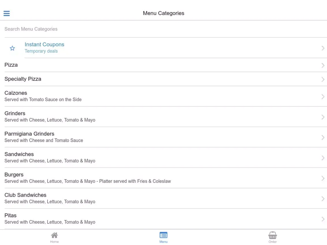 Ảnh chụp màn hình của Alpha Delta Pizza New Haven CT iPad 