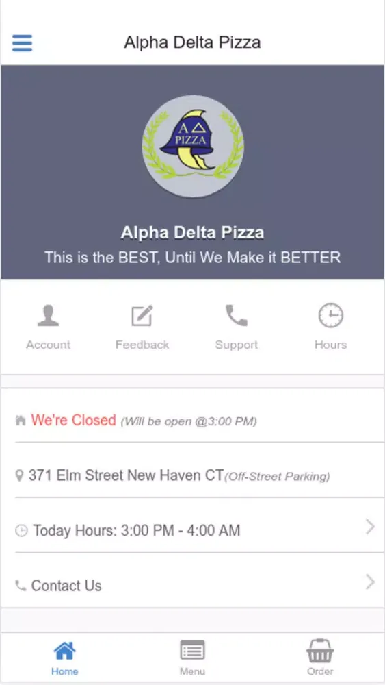 Ảnh chụp màn hình của Alpha Delta Pizza New Haven CT