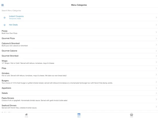 Wings And Pies Groton iPad  Screenshots