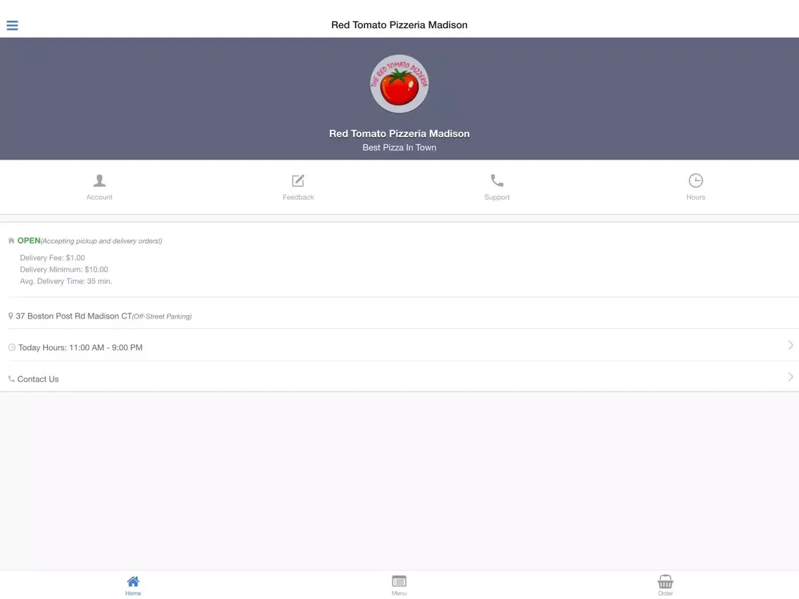 Red Tomato Pizzeria Madison iPad  Screenshots