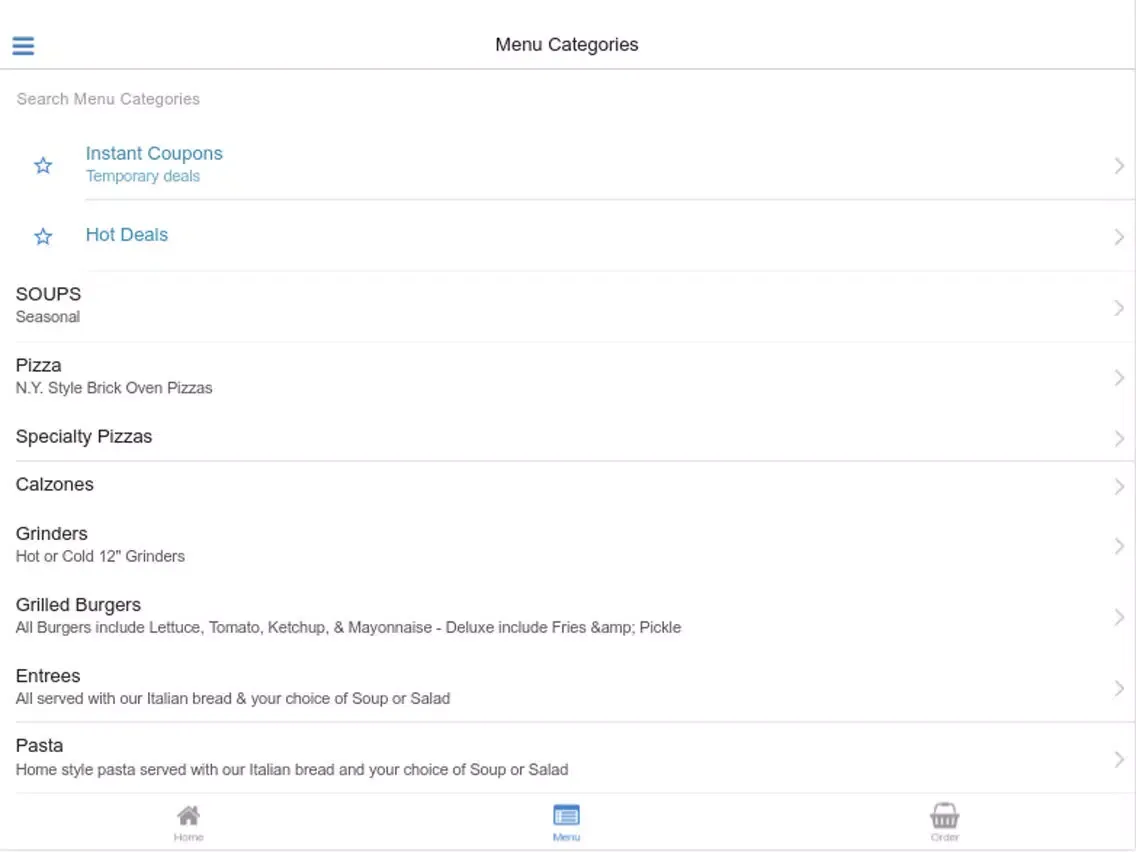 Bella Luna Pizza iPad  स्क्रीनशॉट