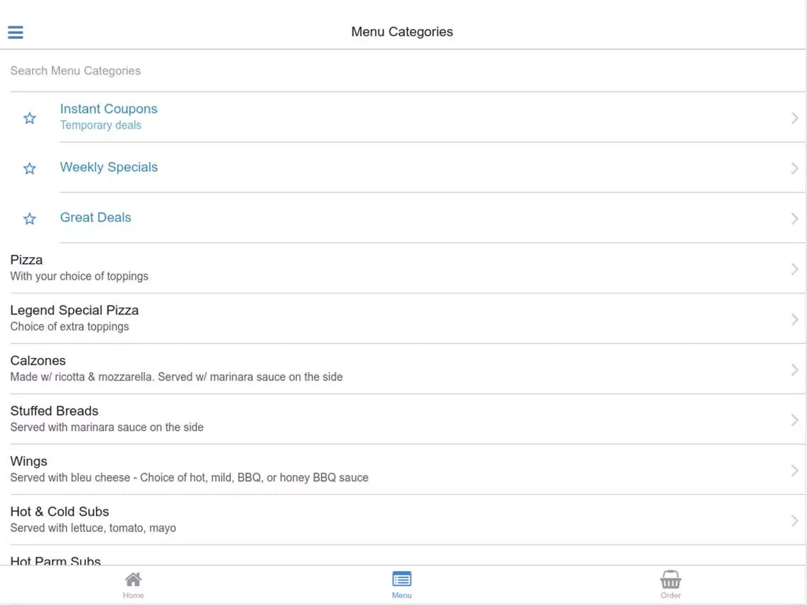 Legend Pizza Hamden iPad  Ekran Görüntüleri