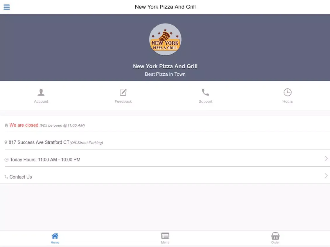 Zrzuty ekranu New York Pizza & Grill Stratford CT iPad 