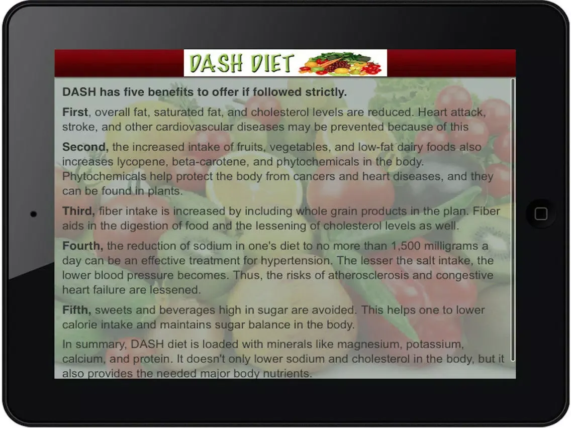 Screenshot di DASH Diet: Pain Free Lose Weight and Healthy Diet iPad 