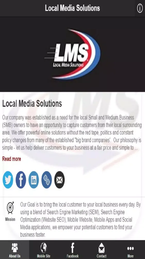 Capturas de tela do Local Media Solutions