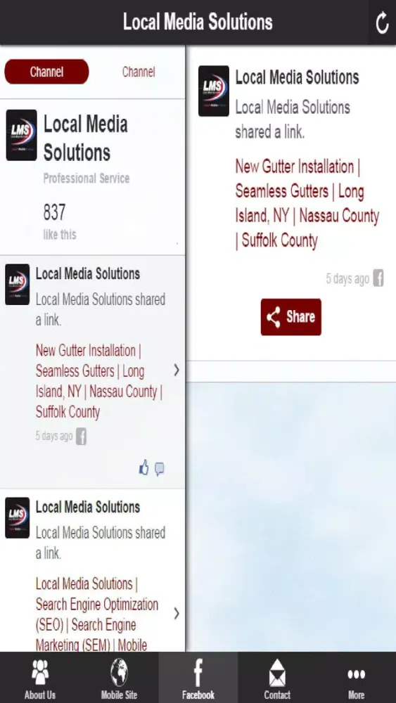 Capturas de tela do Local Media Solutions
