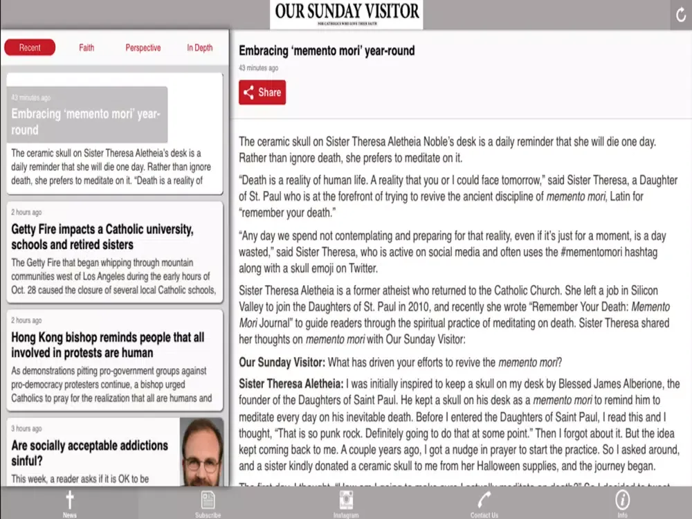 OurSundayVisitor iPad  سکرین شاٹس