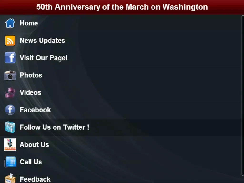 Capturas de tela do 50th Anniversary of the March in Washington iPad 