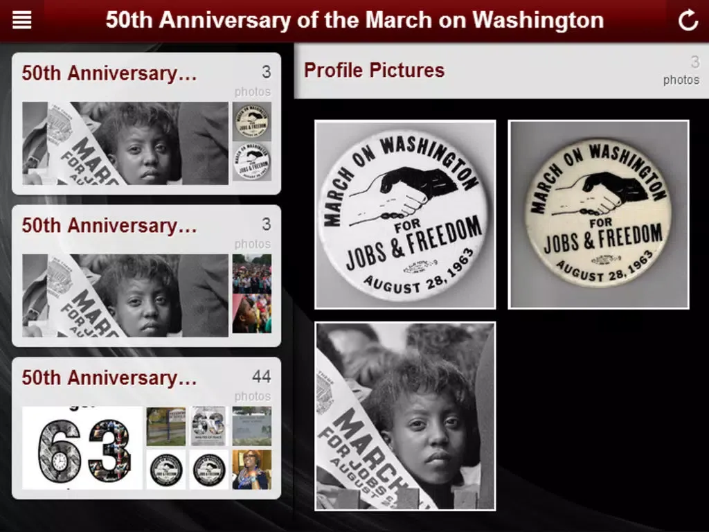 Capturas de tela do 50th Anniversary of the March in Washington iPad 