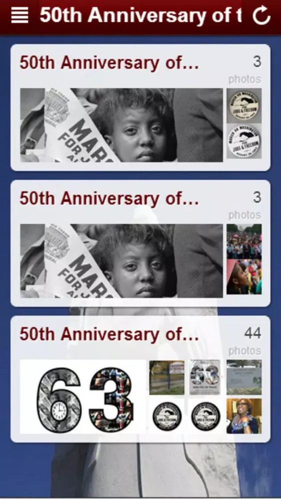Capturas de tela do 50th Anniversary of the March in Washington