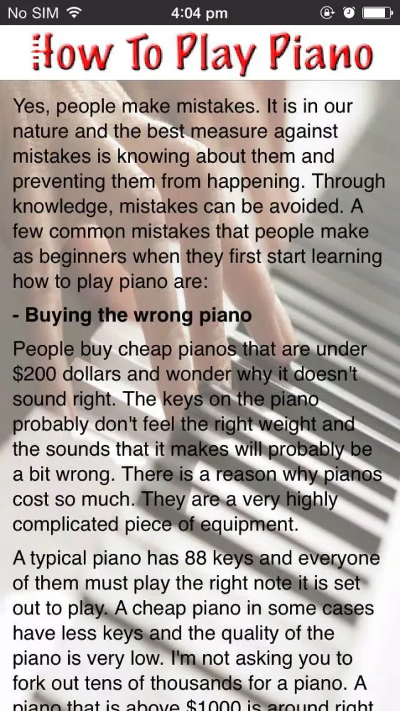 How To Play Piano Screenshots