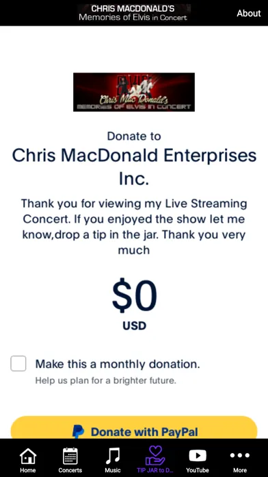 ภาพหน้าจอของ Chris MacDonald Elvis Concert