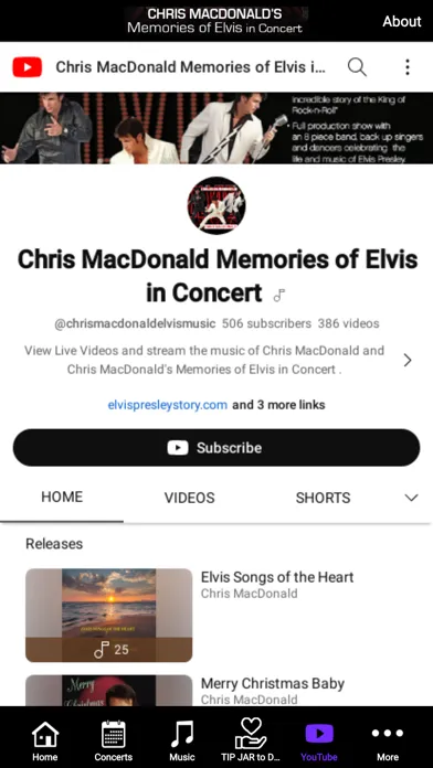 ภาพหน้าจอของ Chris MacDonald Elvis Concert