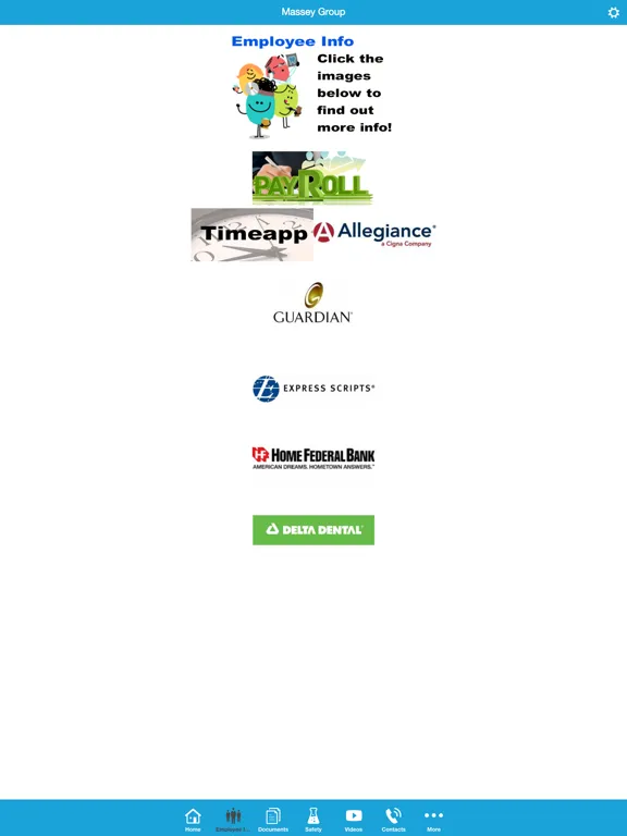 Tangkapan layar Massey Group iPad 