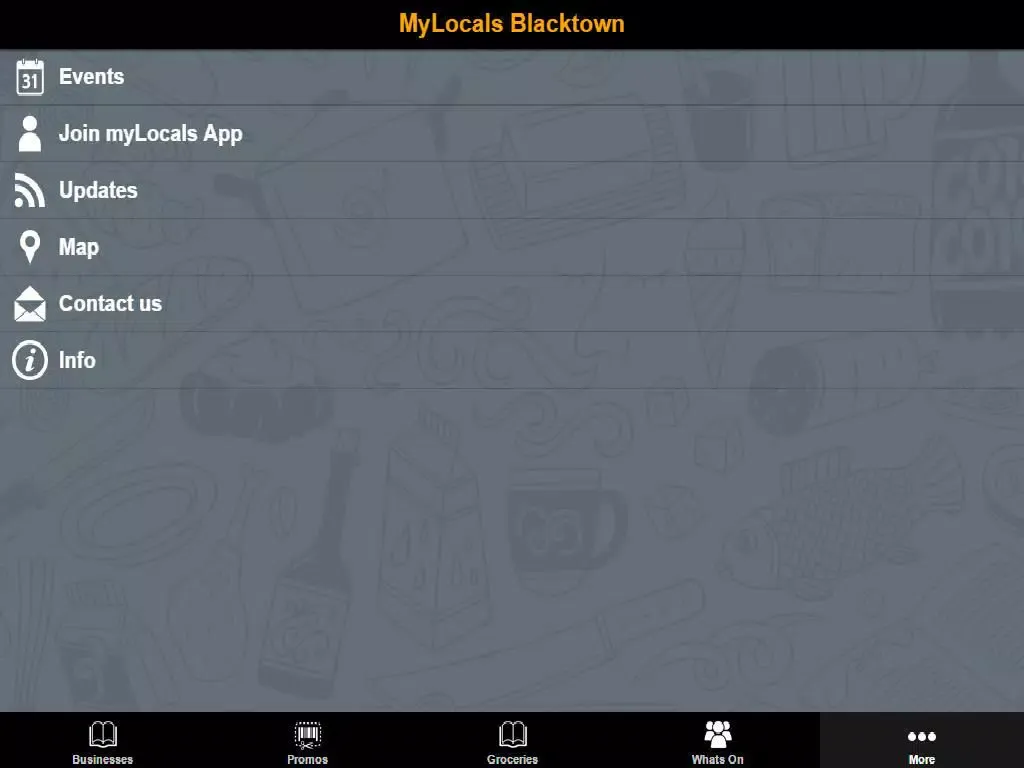 Tangkapan skrin myLocals Blacktown iPad 