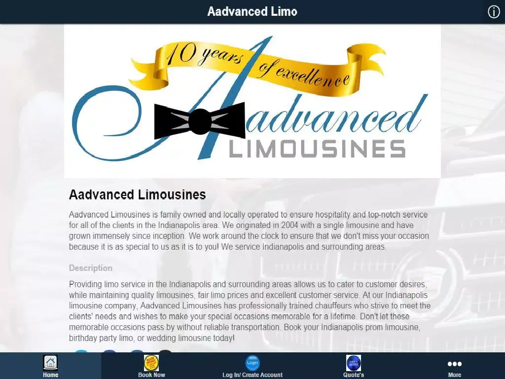 Aadvanced Limousines - Indianapolis' Best & Largest Hummer & SUV Limos iPad  スクリーンショット