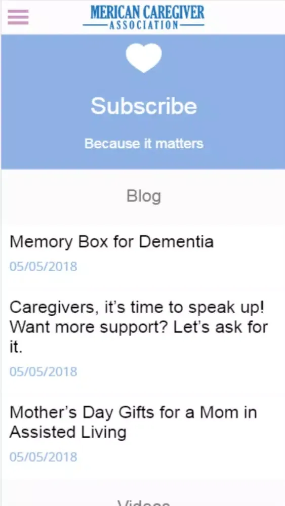 American Caregiver Association 스크린샷