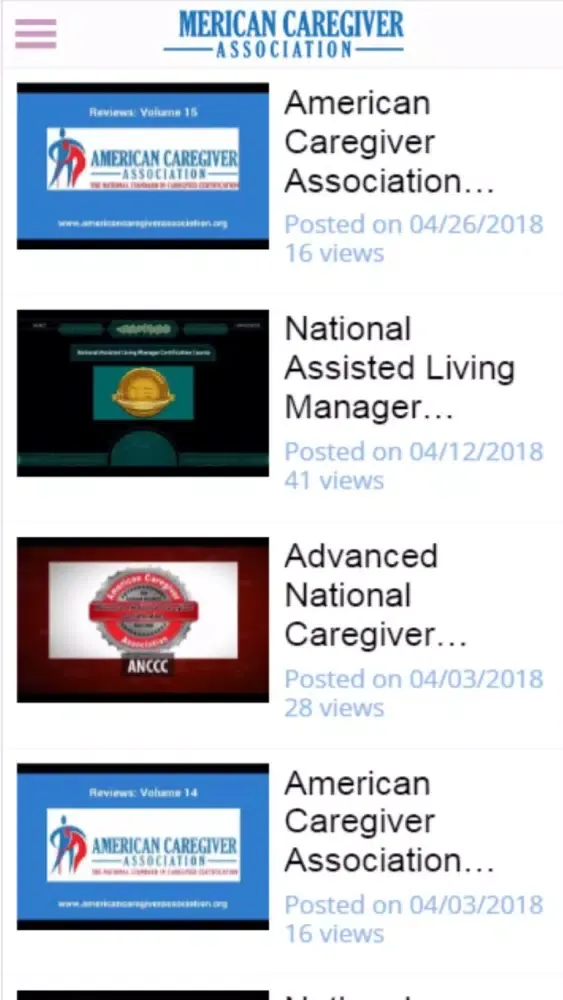 American Caregiver Association 스크린샷