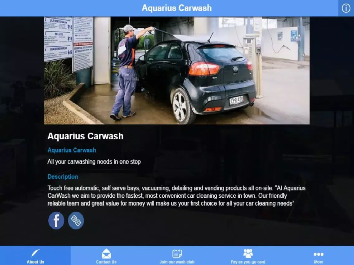 Capturas de tela do Aquarius Carwash iPad 