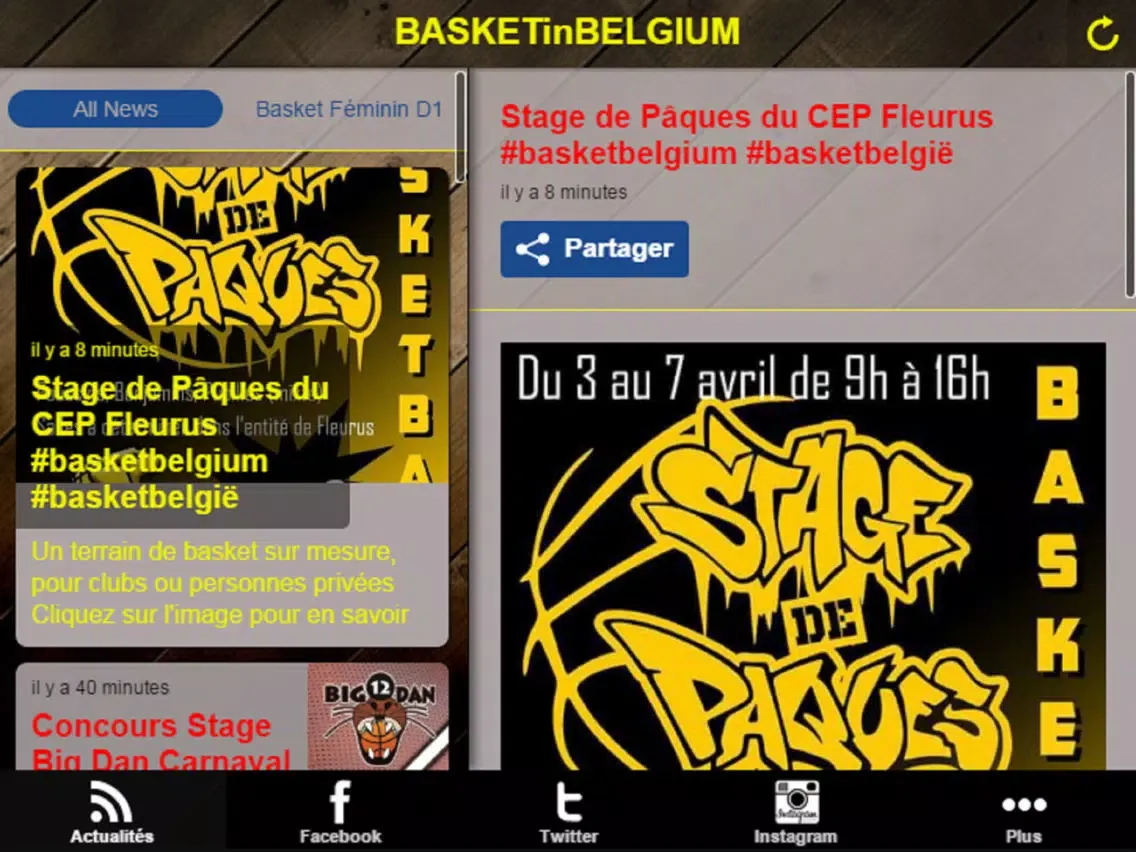 Basket in Belgium iPad 应用截图