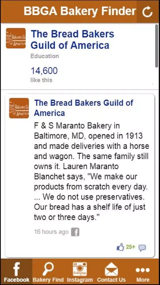 Ảnh chụp màn hình của BBGA Bakery Finder