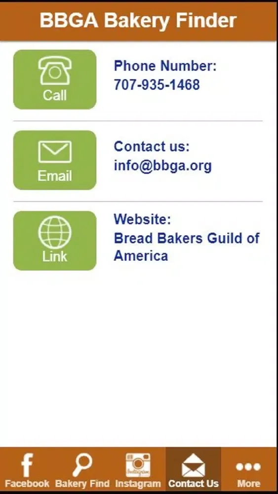 Ảnh chụp màn hình của BBGA Bakery Finder