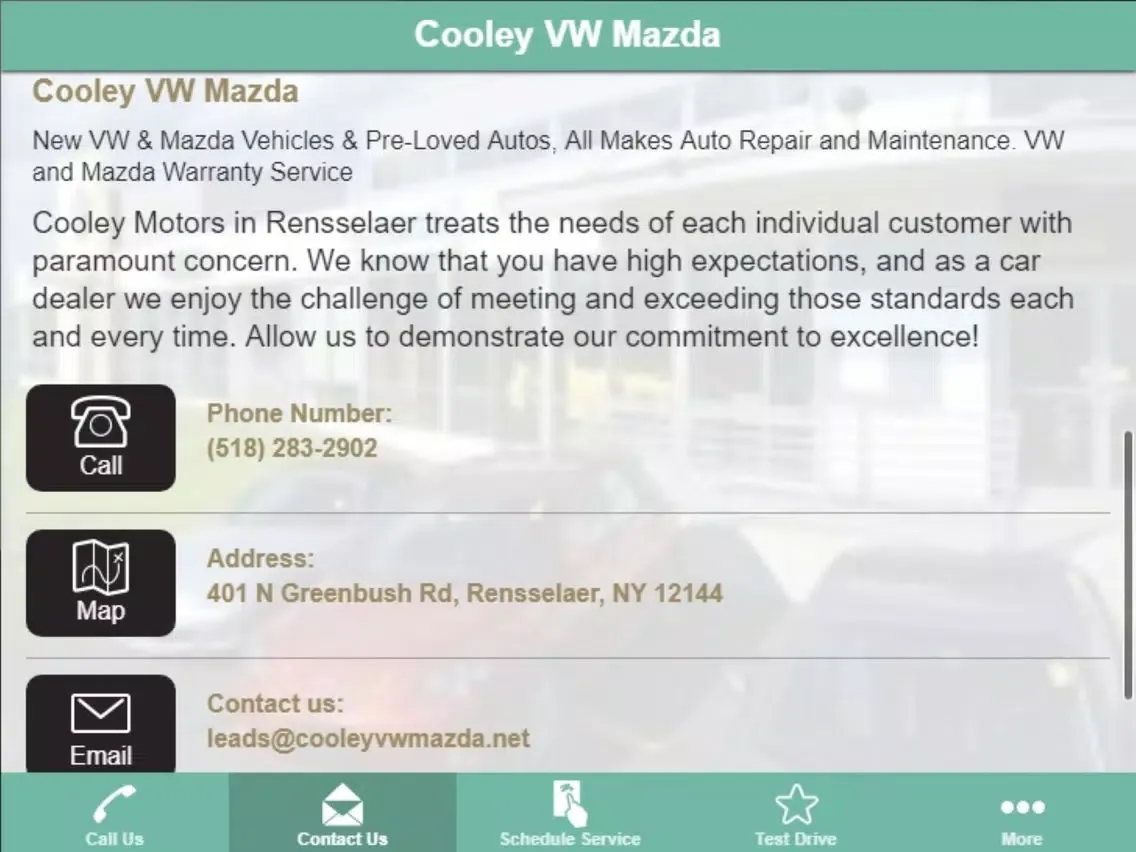 Cooley VW Mazda iPad  स्क्रीनशॉट